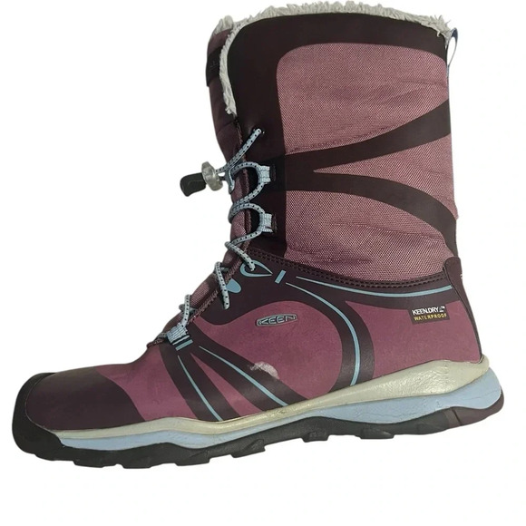 KEEN TERRADORA BIG KIDS PURPLE FABRIC MID CALF WATERPROOF BOOTS SHOES YOUTH SZ 5 - Picture 4 of 12